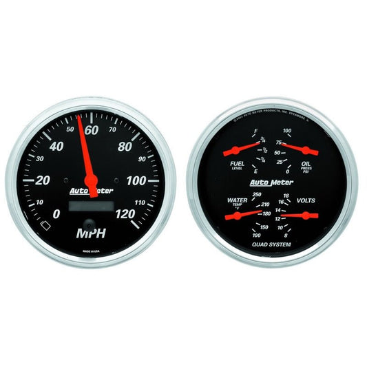 AutoMeter - Autometer Designer 5in In-Dash Kit Box- Speedo & Elec Oil Press, H2O Temp, Volt, Fuel - Demon Performance