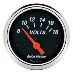 AutoMeter - Autometer Designer Black 2 1/16in 18 Volt Electronic Voltage Gauge - Demon Performance