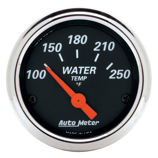 AutoMeter - Autometer Designer Black 2 1/16in 250 Deg F Electronic Water Temp Gauge - Demon Performance