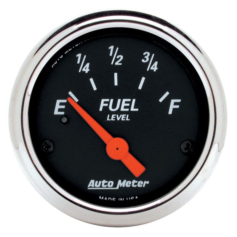 AutoMeter - Autometer Designer Black 2-1/16in Black Fuel Level Gauge - Demon Performance