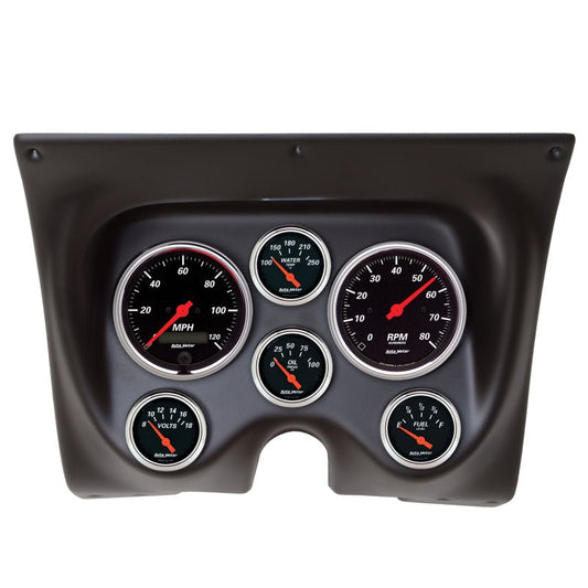 AutoMeter - Autometer Designer Black 67-68 Camaro/Firebird Dash Kit 6pc Tach / MPH / Fuel / Oil / WTMP / Volt - Demon Performance