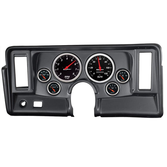 AutoMeter - Autometer Designer Black 69-76 Nova Dash Kit 6pc Tach / MPH / Fuel / Oil / WTMP / Volt - Demon Performance
