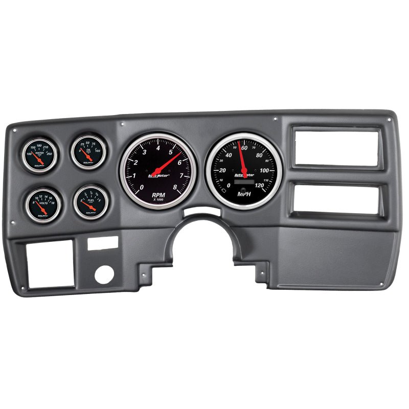 AutoMeter - Autometer Designer Black 73-83 Chevy Truck / Suburban Dash Kit 6pc Tach/ MPH/ Fuel/ Oil/ WTMP/ Volt - Demon Performance