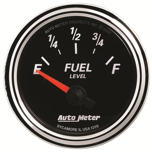 AutoMeter - Autometer Designer Black II 52mm 240 Ohm Empty/33 Ohm Full Fuel Level Gauge - Demon Performance