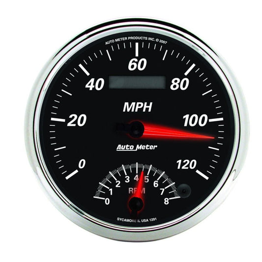 AutoMeter - Autometer Designer Black II 5in 120 MPH & 8k RPM In-Dash Tach/Speedo - Demon Performance