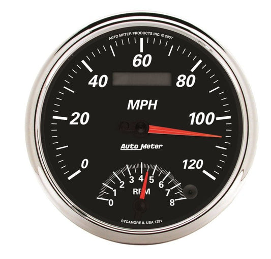AutoMeter - Autometer Designer Black II 5in 120 MPH & 8k RPM In-Dash Tach/Speedo - Demon Performance