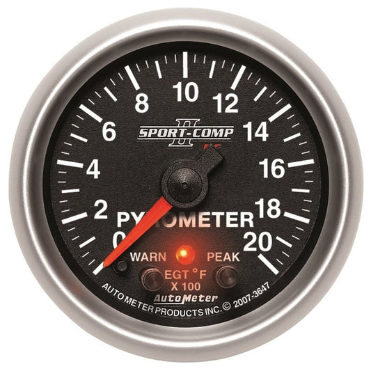 AutoMeter - Autometer Elite 52.4mm 0-2000F Pyrometer Peak & Warn w/ Electronic Control Gauge - Demon Performance