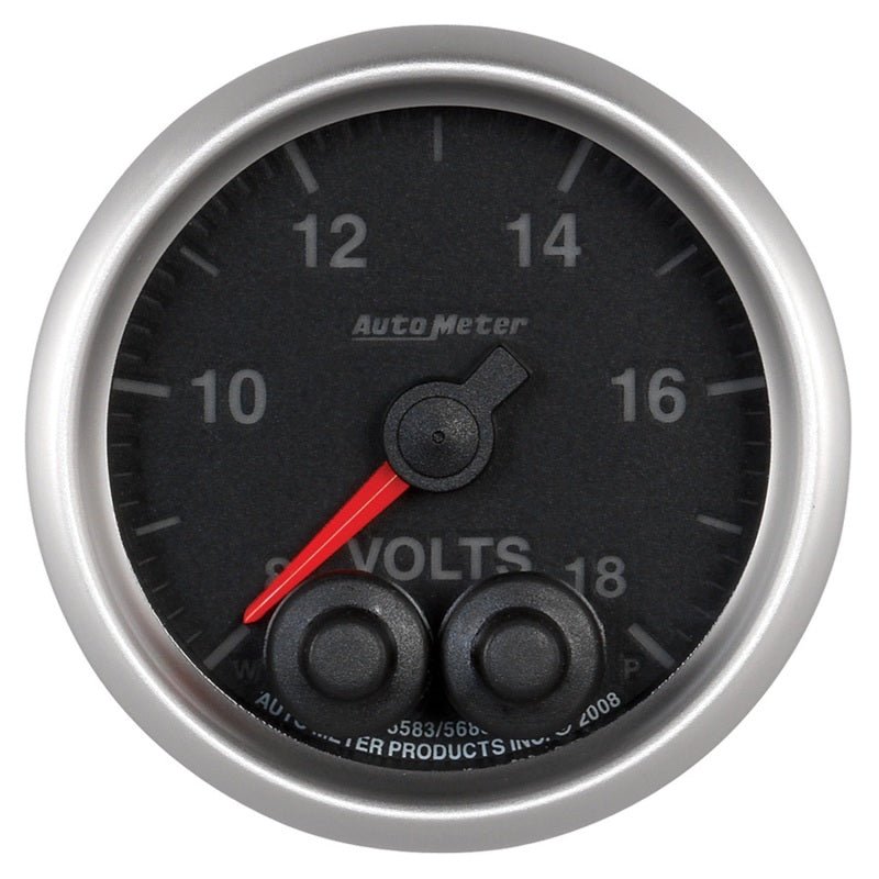 AutoMeter - Autometer Elite 52.4mm Peak & Warn w/ Electronic Control 8-18 Volt Voltmeter - Demon Performance