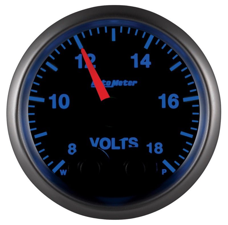 AutoMeter - Autometer Elite 52.4mm Peak & Warn w/ Electronic Control 8-18 Volt Voltmeter - Demon Performance