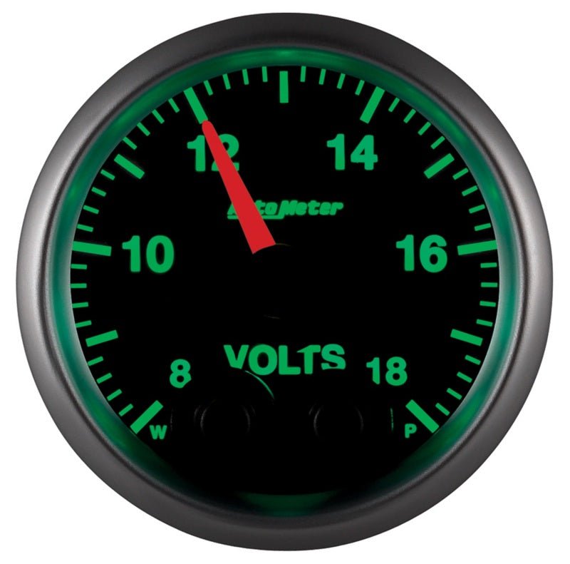 AutoMeter - Autometer Elite 52.4mm Peak & Warn w/ Electronic Control 8-18 Volt Voltmeter - Demon Performance