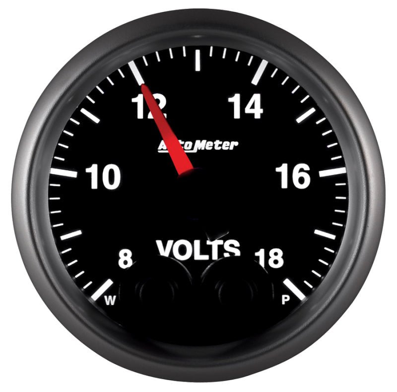 AutoMeter - Autometer Elite 52.4mm Peak & Warn w/ Electronic Control 8-18 Volt Voltmeter - Demon Performance
