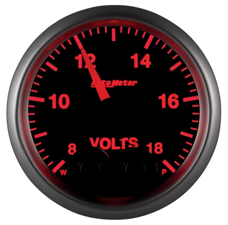 AutoMeter - Autometer Elite 52.4mm Peak & Warn w/ Electronic Control 8-18 Volt Voltmeter - Demon Performance