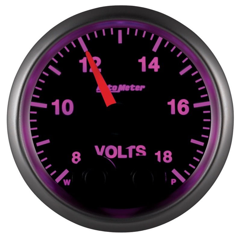 AutoMeter - Autometer Elite 52.4mm Peak & Warn w/ Electronic Control 8-18 Volt Voltmeter - Demon Performance