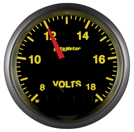 AutoMeter - Autometer Elite 52.4mm Peak & Warn w/ Electronic Control 8-18 Volt Voltmeter - Demon Performance