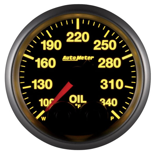 AutoMeter - Autometer Elite 52mm 100-340 Deg F Oil Temp Peak & Warn w/ Electronic Control Gauge - Demon Performance