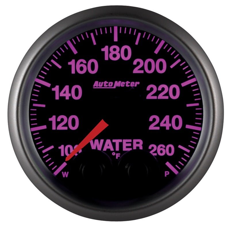 AutoMeter - Autometer Elite Nascar 2-1/16in 100-260 Deg. F Water Temp. w/ Peak and Warn Gauge w/ Pro-Control - Demon Performance