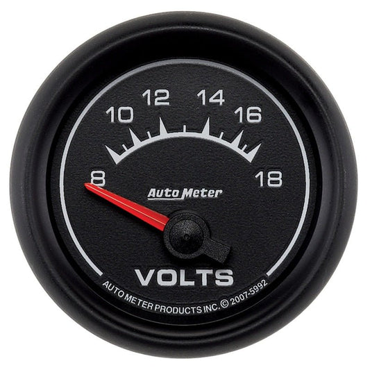 AutoMeter - Autometer Euro-Style 2-1/16in 8-18V Short Sweep Electronic Voltmeter Gauge - Demon Performance