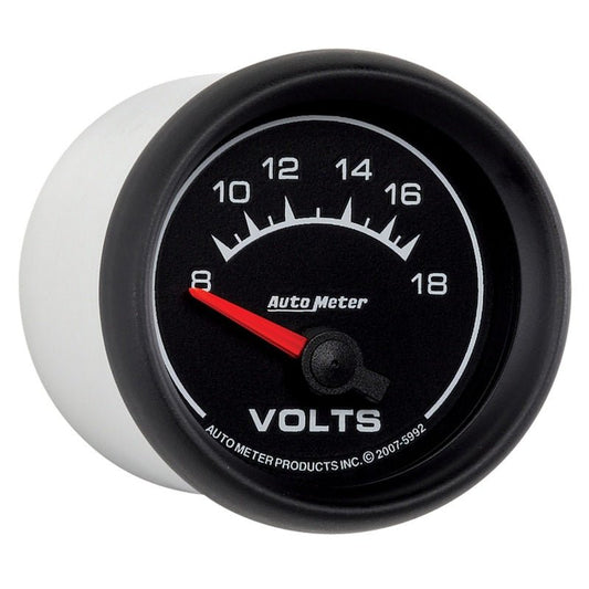 AutoMeter - Autometer Euro-Style 2-1/16in 8-18V Short Sweep Electronic Voltmeter Gauge - Demon Performance