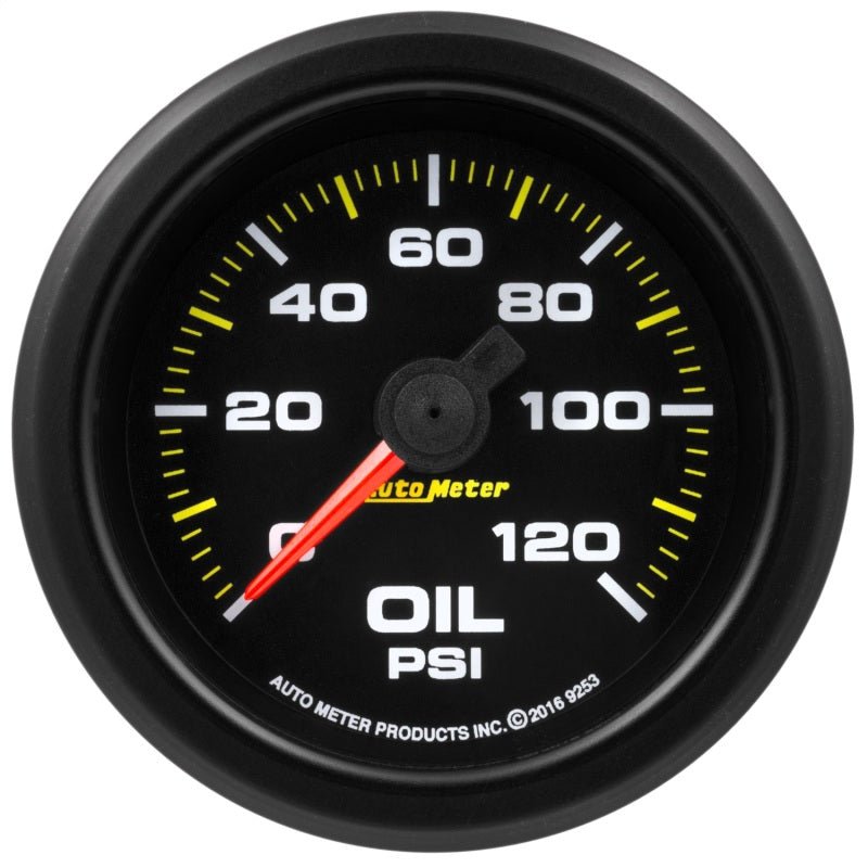 AutoMeter - Autometer Extreme Environment 2-1/16in 120psi Stepper Motor Oil Pressure Gauge w/ Warning Light - Demon Performance