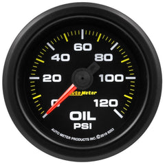 AutoMeter - Autometer Extreme Environment 2-1/16in 120psi Stepper Motor Oil Pressure Gauge w/ Warning Light - Demon Performance