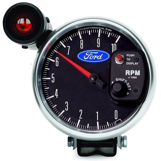AutoMeter - Autometer Ford 5in. 10K RPM Pedestal w/ Ext. Shift-Lite Tachometer Gauge - Demon Performance