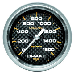 AutoMeter - AutoMeter Gauge Brake Pressure 2- 5/8in 1600PSI Digital Stepper Motor - Carbon Fiber - Demon Performance