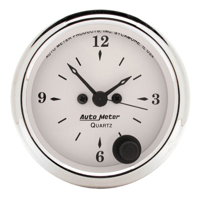 AutoMeter - AutoMeter Gauge Clock 2-1/16in. 12HR Analog Old Tyme White - Demon Performance