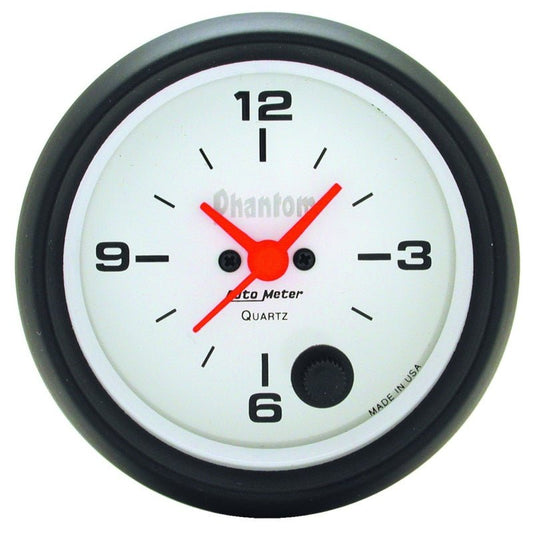 AutoMeter - AutoMeter Gauge Clock 2-5/8in. 12HR Analog Phantom - Demon Performance