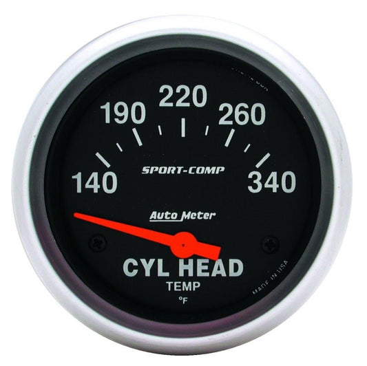 AutoMeter - AutoMeter Gauge Cylinder Head Temp 2-5/8in. 140-340 Deg. F Electric Sport-Comp - Demon Performance