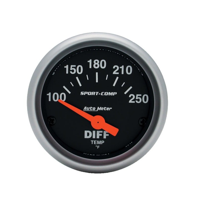 AutoMeter - AutoMeter Gauge Differential Temp 2-1/16in. 100-250 Deg. F Electric Sport-Comp - Demon Performance