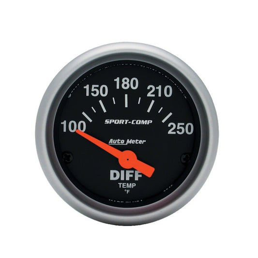 AutoMeter - AutoMeter Gauge Differential Temp 2-1/16in. 100-250 Deg. F Electric Sport-Comp - Demon Performance