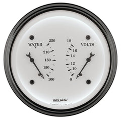 AutoMeter - AutoMeter Gauge Dual Wtmp & Volt 3-3/8in. 250 Deg. F & 18V Elec Old Tyme White - Demon Performance