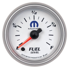 AutoMeter - AutoMeter Gauge Fuel Level 2-1/16in. 0-280 Ohm Programmable White Mopar - Demon Performance