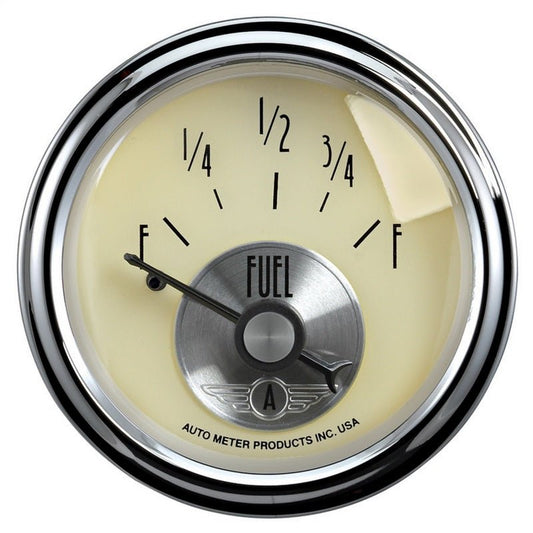 AutoMeter - AutoMeter Gauge Fuel Level 2-1/16in. 0 Ohm(e) to 90 Ohm(f) Elec Prestige Antq. Ivory - Demon Performance