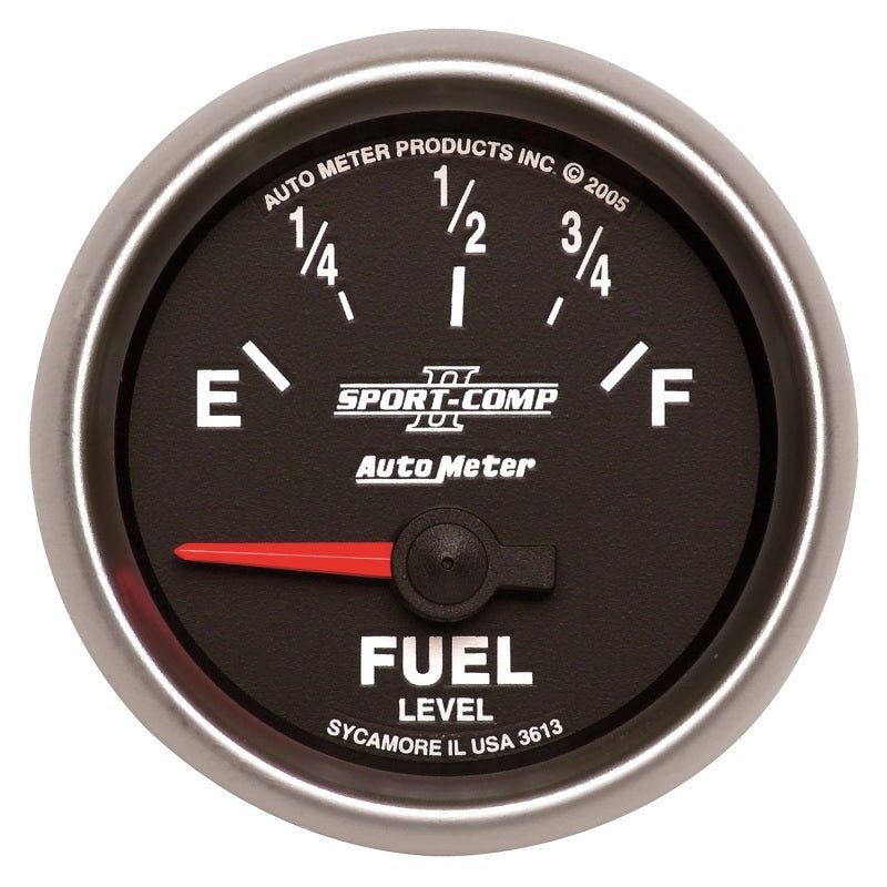 AutoMeter - AutoMeter Gauge Fuel Level 2-1/16in. 0 Ohm(e) to 90 Ohm(f) Elec Sport-Comp II - Demon Performance