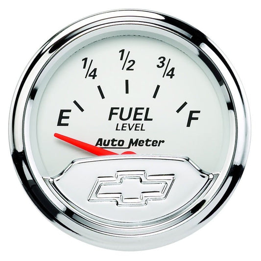 AutoMeter - AutoMeter Gauge Fuel Level 2-1/16in. 240 Ohm(e) to 33 Ohm(f) Elec Chevrolet Heritage Bowtie - Demon Performance