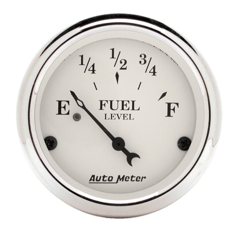 AutoMeter - AutoMeter Gauge Fuel Level 2-1/16in. 240 Ohm(e) to 33 Ohm(f) Elec Old Tyme White - Demon Performance