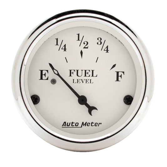 AutoMeter - AutoMeter Gauge Fuel Level 2-1/16in. 240 Ohm(e) to 33 Ohm(f) Elec Old Tyme White - Demon Performance