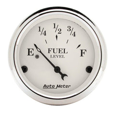 AutoMeter - AutoMeter Gauge Fuel Level 2-1/16in. 240 Ohm(e) to 33 Ohm(f) Elec Old Tyme White - Demon Performance