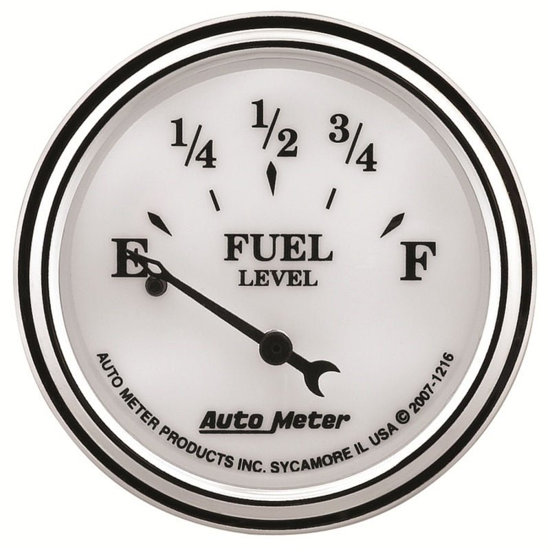 AutoMeter - AutoMeter Gauge Fuel Level 2-1/16in. 240 Ohm(e) to 33 Ohm(f) Elec Old Tyme White II - Demon Performance