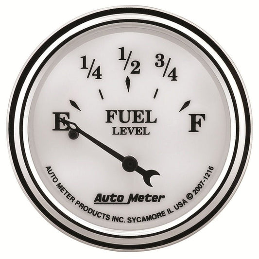 AutoMeter - AutoMeter Gauge Fuel Level 2-1/16in. 240 Ohm(e) to 33 Ohm(f) Elec Old Tyme White II - Demon Performance