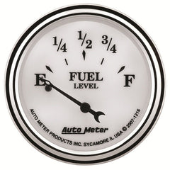 AutoMeter - AutoMeter Gauge Fuel Level 2-1/16in. 240 Ohm(e) to 33 Ohm(f) Elec Old Tyme White II - Demon Performance