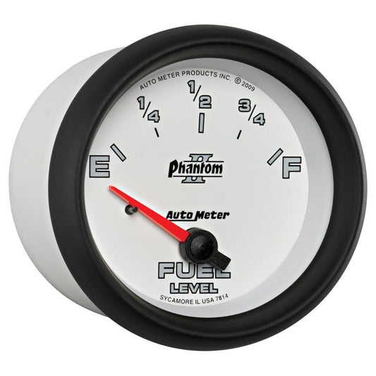 AutoMeter - AutoMeter Gauge Fuel Level 2-5/8in. 0 Ohm(e) to 90 Ohm(f) Elec Phantom II - Demon Performance