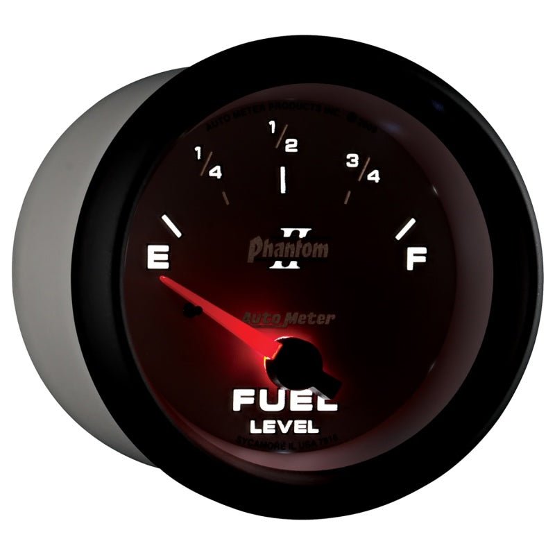 AutoMeter - AutoMeter Gauge Fuel Level 2-5/8in. 240 Ohm(e) to 33 Ohm(f) Elec Phantom II - Demon Performance