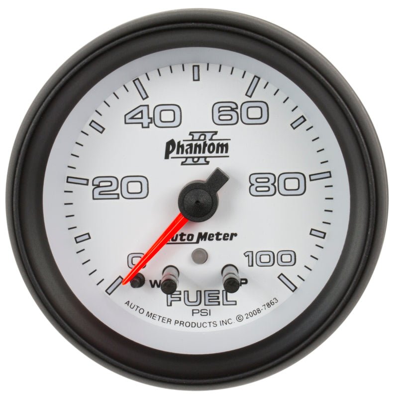AutoMeter - AutoMeter Gauge Fuel Press 2-5/8in. 100PSI Stepper Motor W/ Peak & Warn Phantom II - Demon Performance