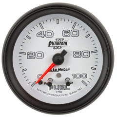 AutoMeter - AutoMeter Gauge Fuel Press 2-5/8in. 100PSI Stepper Motor W/ Peak & Warn Phantom II - Demon Performance