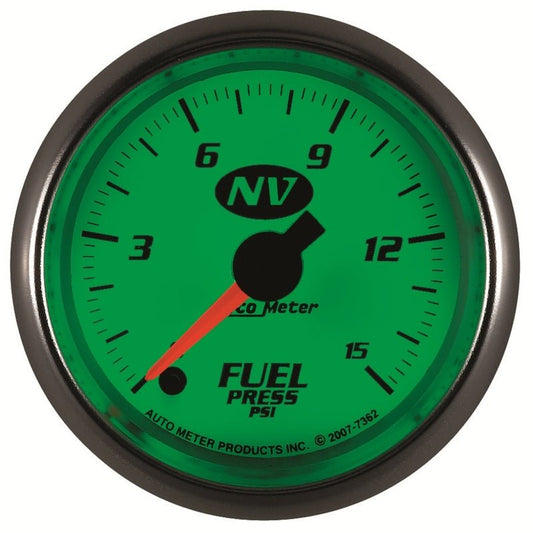 AutoMeter - AutoMeter Gauge Fuel Pressure 2-1/16in. 15PSI Digital Stepper Motor NV - Demon Performance