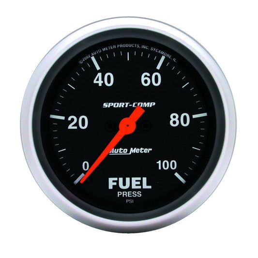 AutoMeter - AutoMeter Gauge Fuel Pressure 2-5/8in. 100PSI Digital Stepper Motor Sport-Comp - Demon Performance