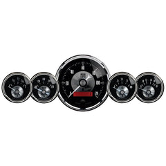 AutoMeter - AutoMeter Gauge Kit 5 Pc 3-3/8in. & 2-1/16in. Elec Speedo W/Lcd Odo Prestige Blk. Diamond - Demon Performance