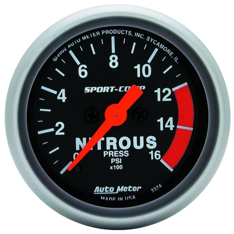 AutoMeter - AutoMeter Gauge Nitrous Pressure 2-1/16in. 1600PSI Digital Stepper Motor Sport-Comp - Demon Performance